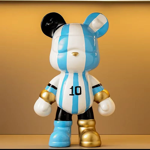 Broke Bear's Piggy Bank: Kickin' It with a Football-Obsessed Money-Saving Sculpted Buddy!