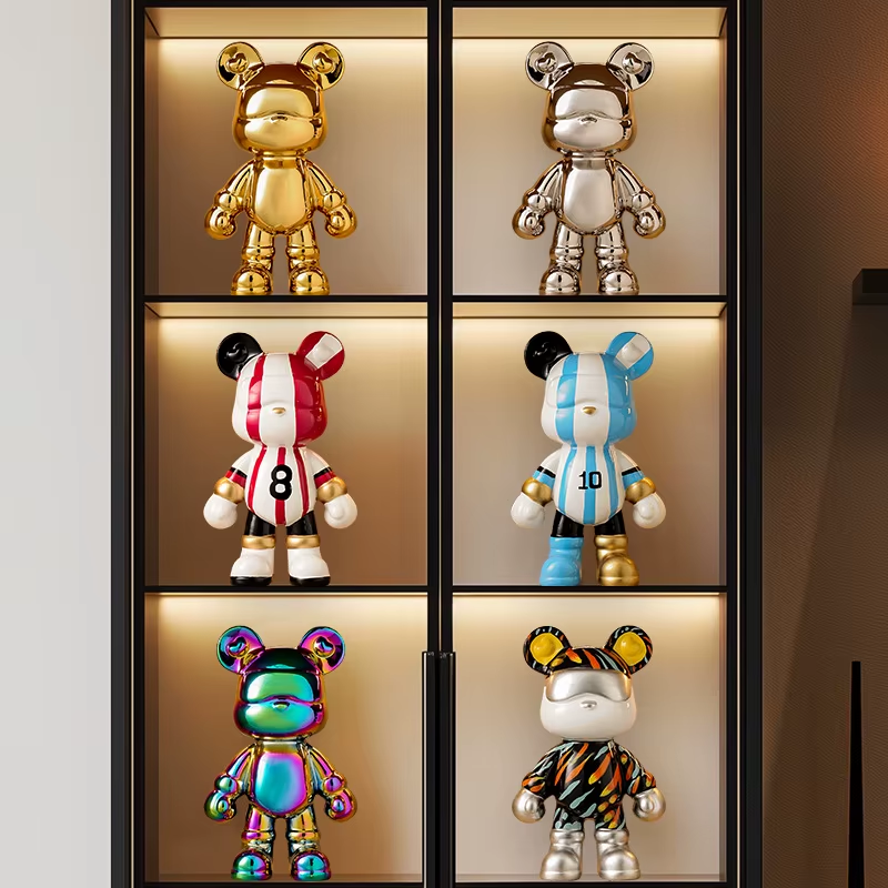 Broke Bear's Piggy Bank: Kickin' It with a Football-Obsessed Money-Saving Sculpted Buddy!